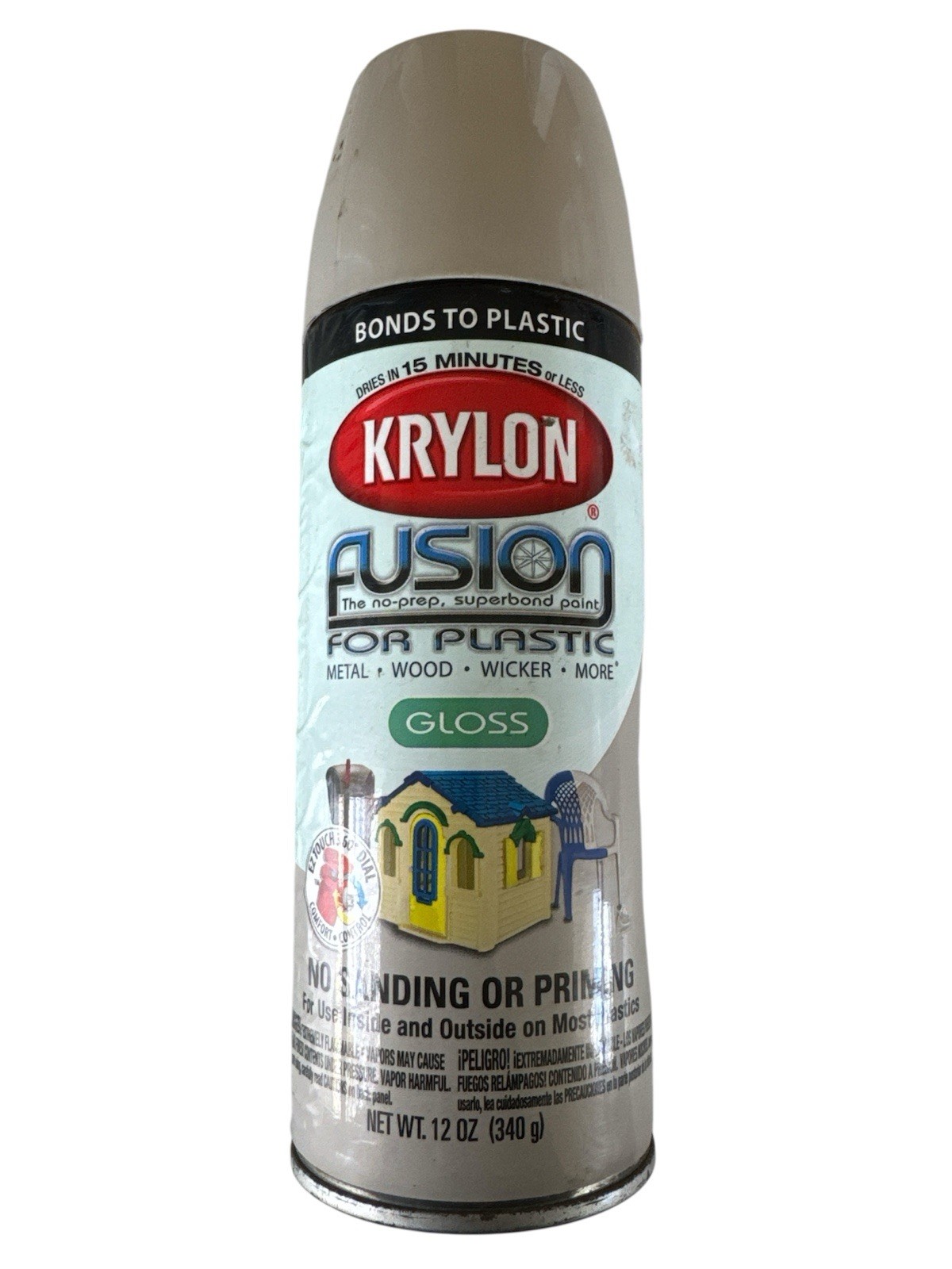 Krylon Fusion For Plastic Spray Paint 2323 Gloss River Rock 12oz New