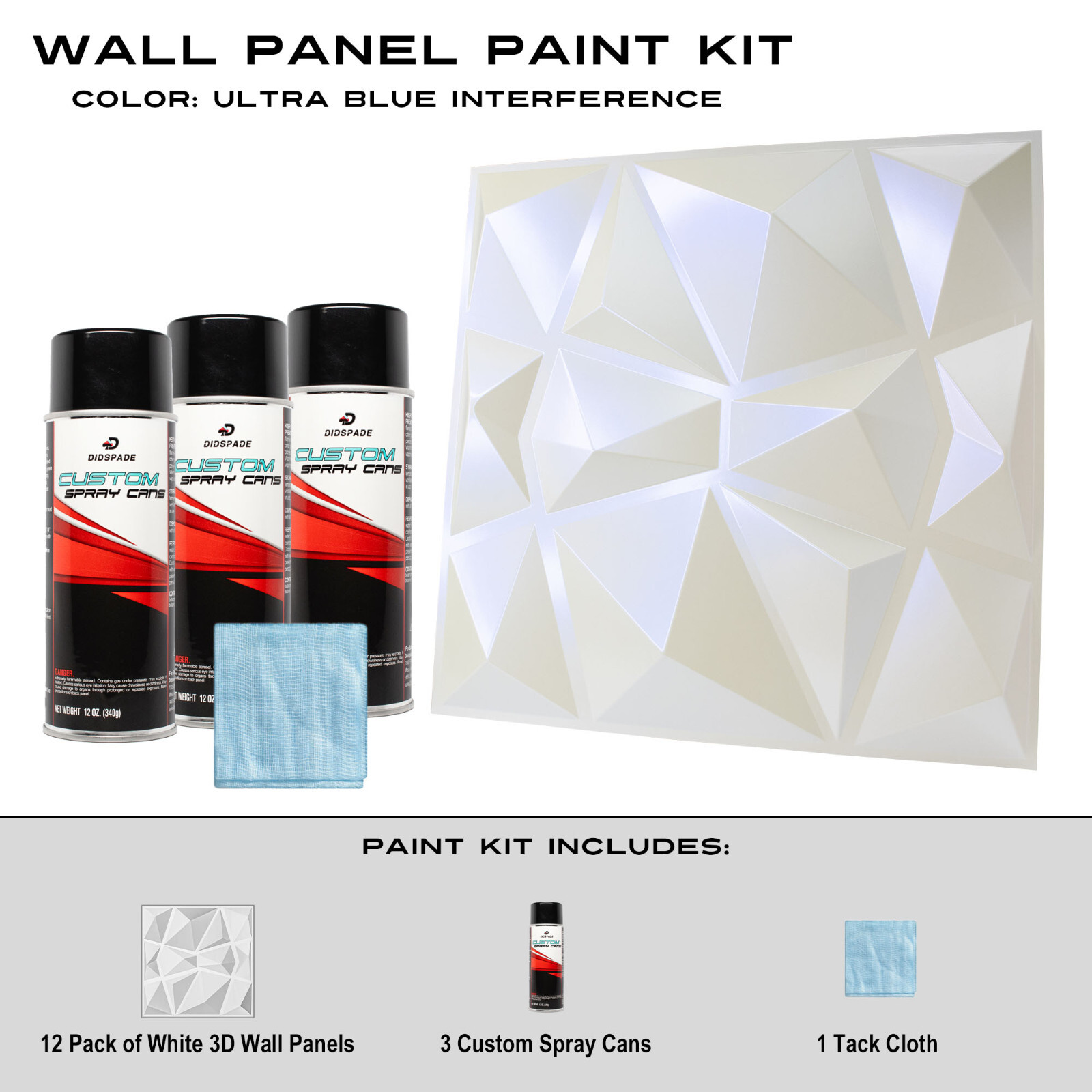 Ultra Blue Interference White Wall Panel Paint Kit