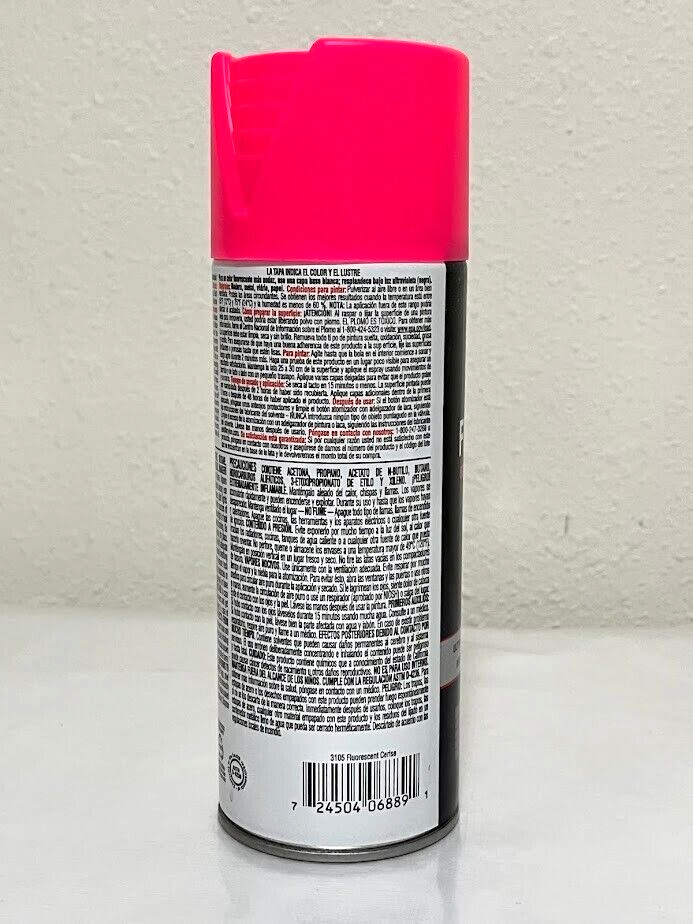 Krylon Fluorescent ~ Cerise ~ Spray Paint 11 oz Neon Pink High Visibility 3105