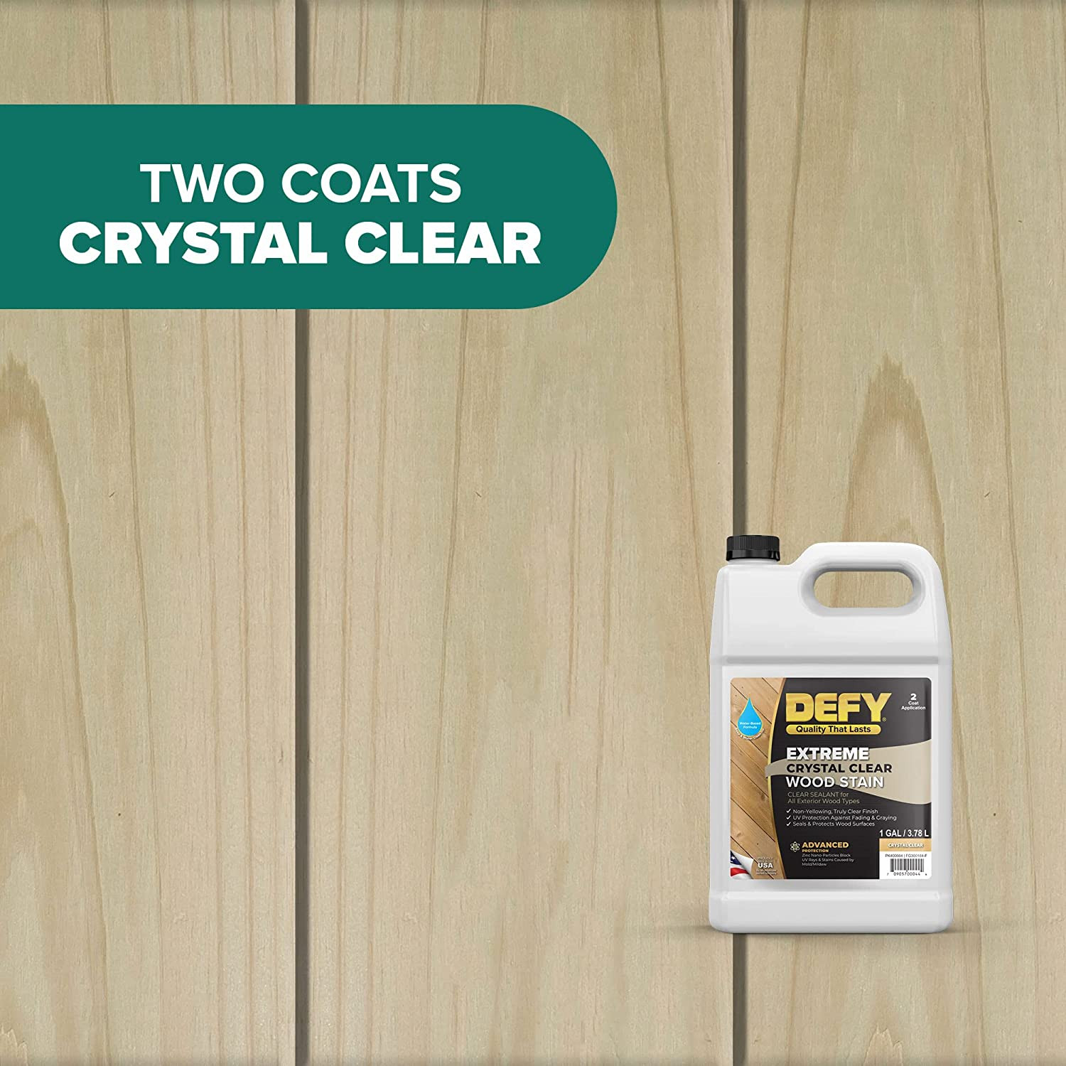 Extreme Crystal Clear Outdoor Wood Stain and Sealer in One – Clear Waterproof Se