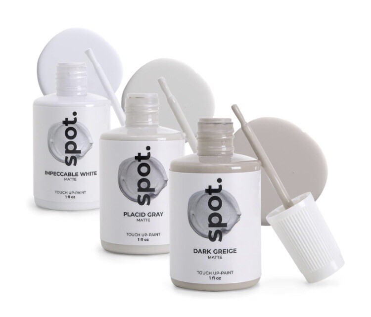 spot. Matte Finish Touch Up-Paint, Grey + White 3 Shades Pack (98% Full)
