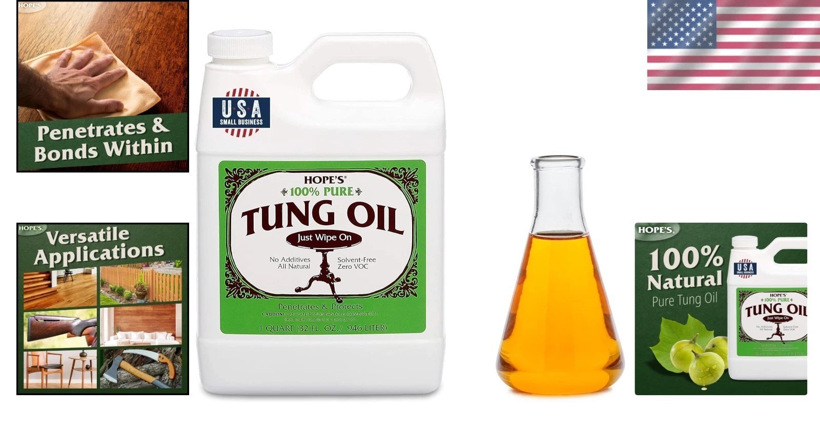 Long-Lasting Tung Oil Sealer – Indoor Outdoor, 32oz