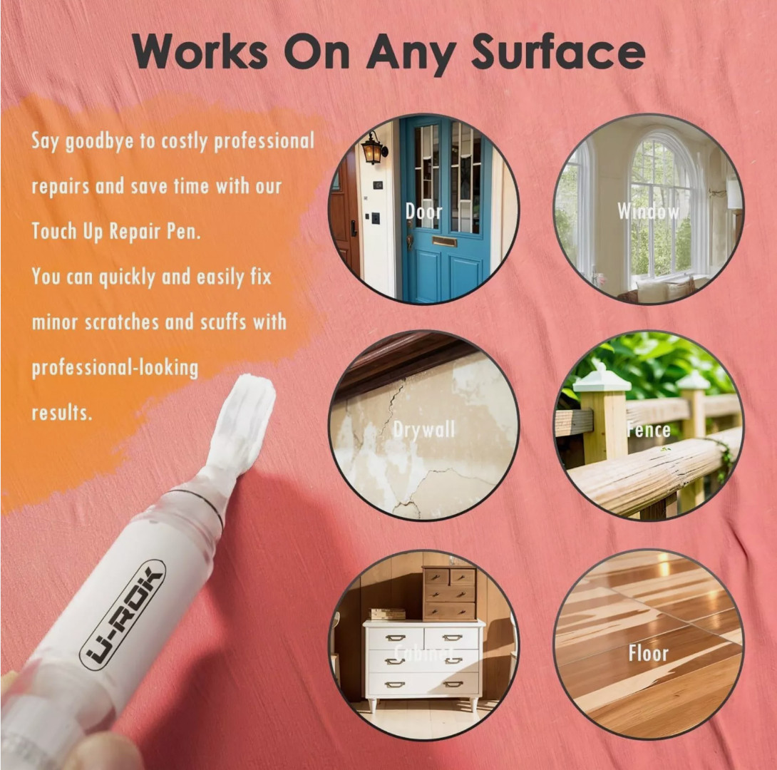 Refillable Touch-Up Paint Pen 9 Piece Kit – Drywall windows ceilings doors etc.