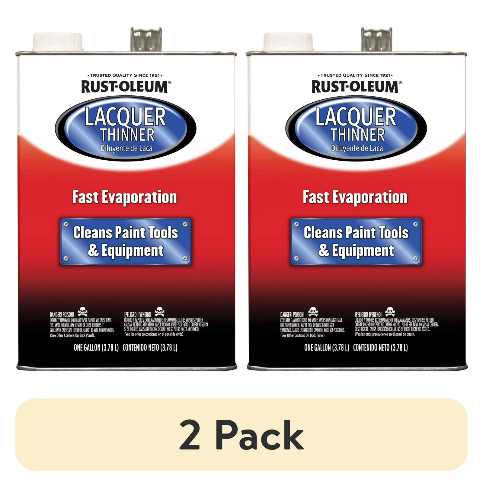 2 pack Rust-Oleum Automotive Low VOC Professional Lacquer Thinner, Clear, 1 Gal