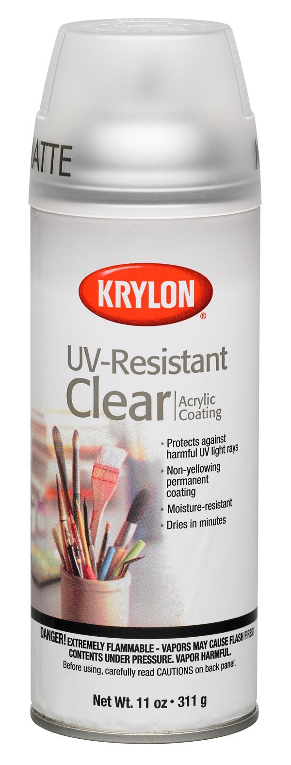 Krylon UV-Resistant Clear Acrylic Coating Spray Paint Matte 11 Ounces