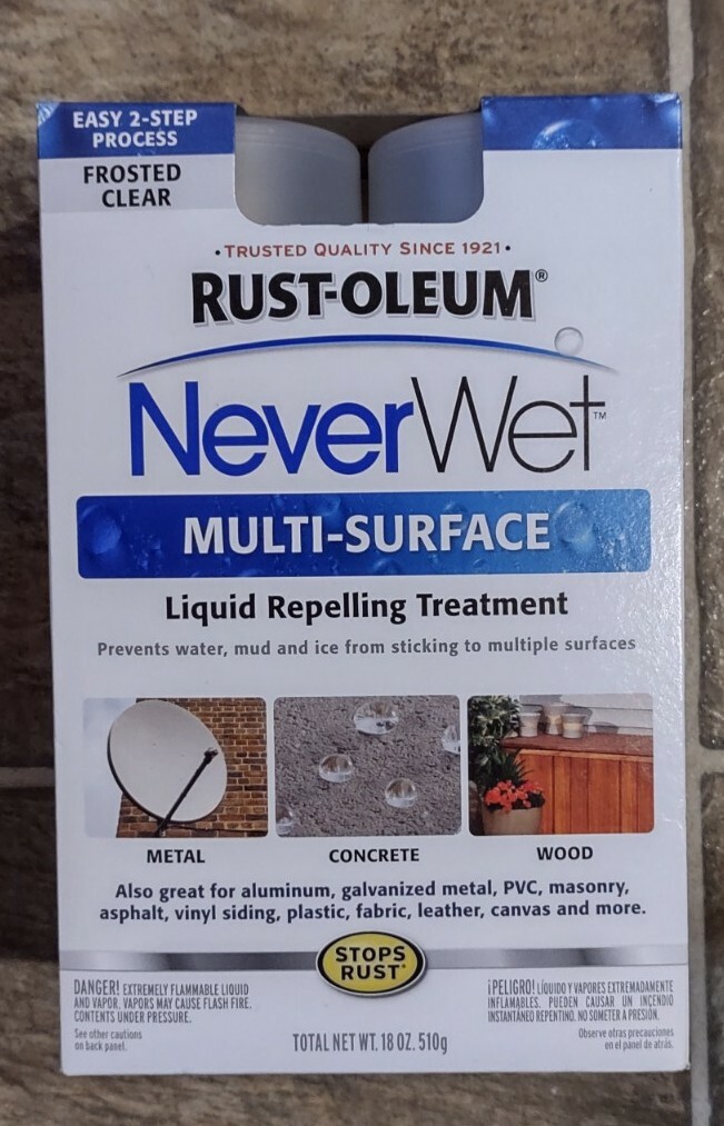 NEVERWET CLEAR RUSTOLEUM STAY DRY 3–18oz Kits Multi-Surface Liquid Repellant