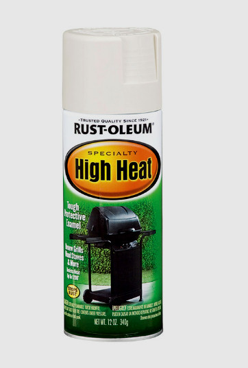 RUST-OLEUM High Heat Spray Paint BBQ WHITE Stops Rust Stoves Grills Engines 12oz