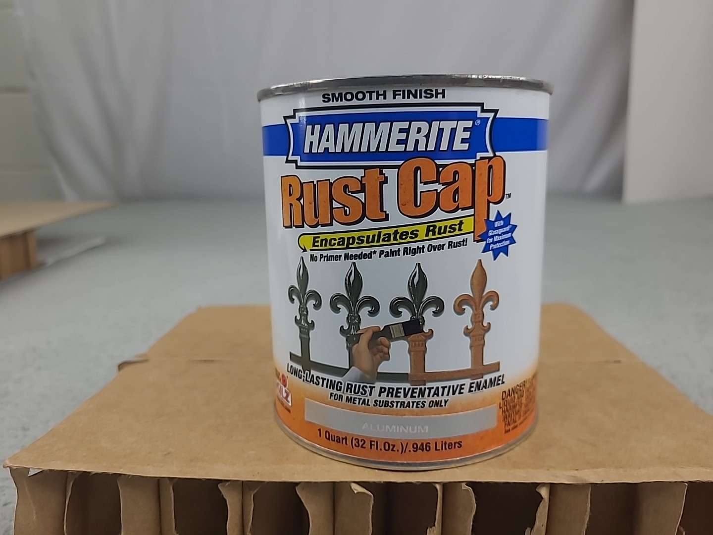 1x Hammerite Rust Cap Smooth Finish Aluminum Paint Quart Can