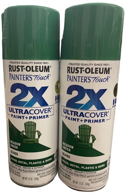 Rust-oleum Painters Touch 2x Ultra Cover Paint And Primer Meadow Green. Gloss.