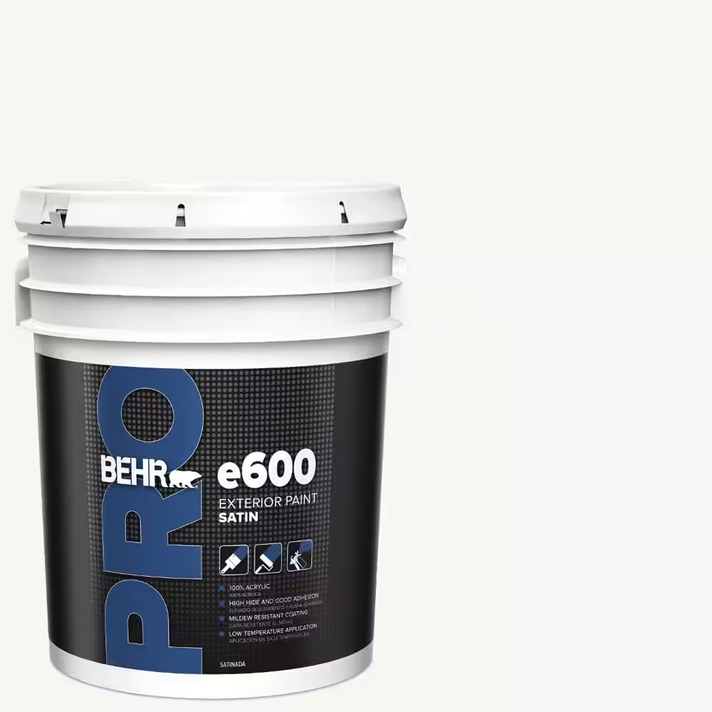 5 Gal. E600 White Satin Enamel Exterior Paint