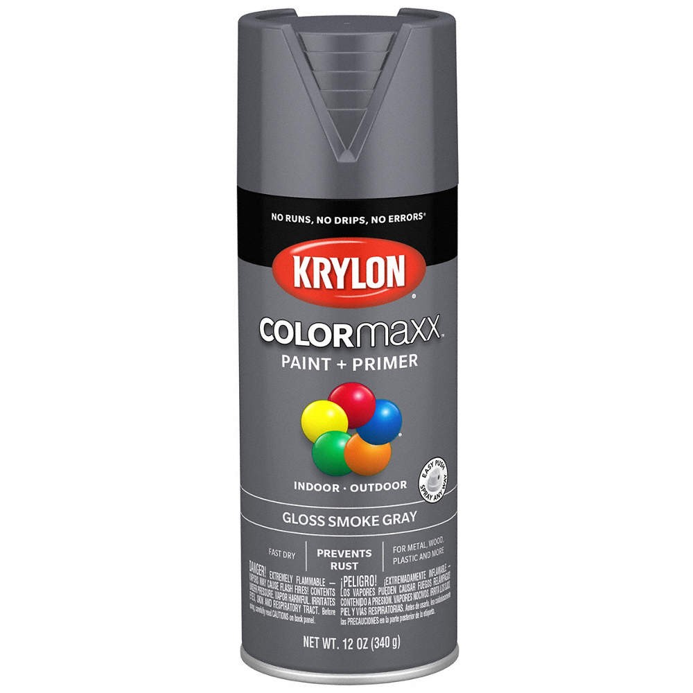 COLORMAXX K05539007 Spray Paint,Gloss,Smoke Gray,12 oz 800T44