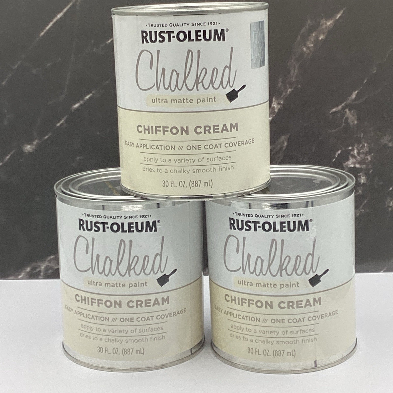 Rust-Oleum Ultra Matte Interior Chalked Paint 30oz, Chiffon Cream, 3 Pack