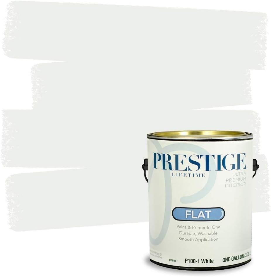 Washable Interior Paint 1 Gallon – Ideal for Living Spaces, Flat White