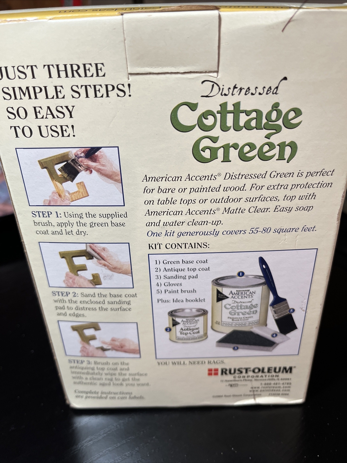 Rust-Oleum American Accents Distressed Cotge Green Finishing Kit DIY Home Crafts