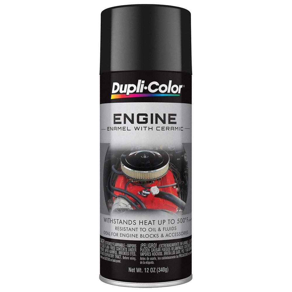 DUPLI-COLOR EDE161307 Engine Enamel,Black,16 oz. Size 54VL27