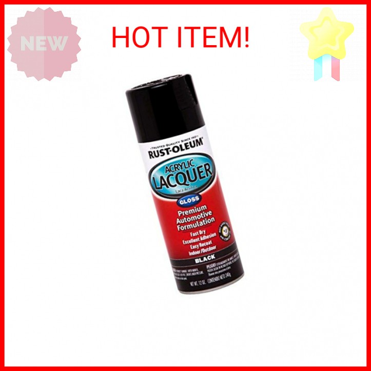 Rust-Oleum Automotive 253365 12-Ounce Acrylic Lacquer Spray, Black Gloss