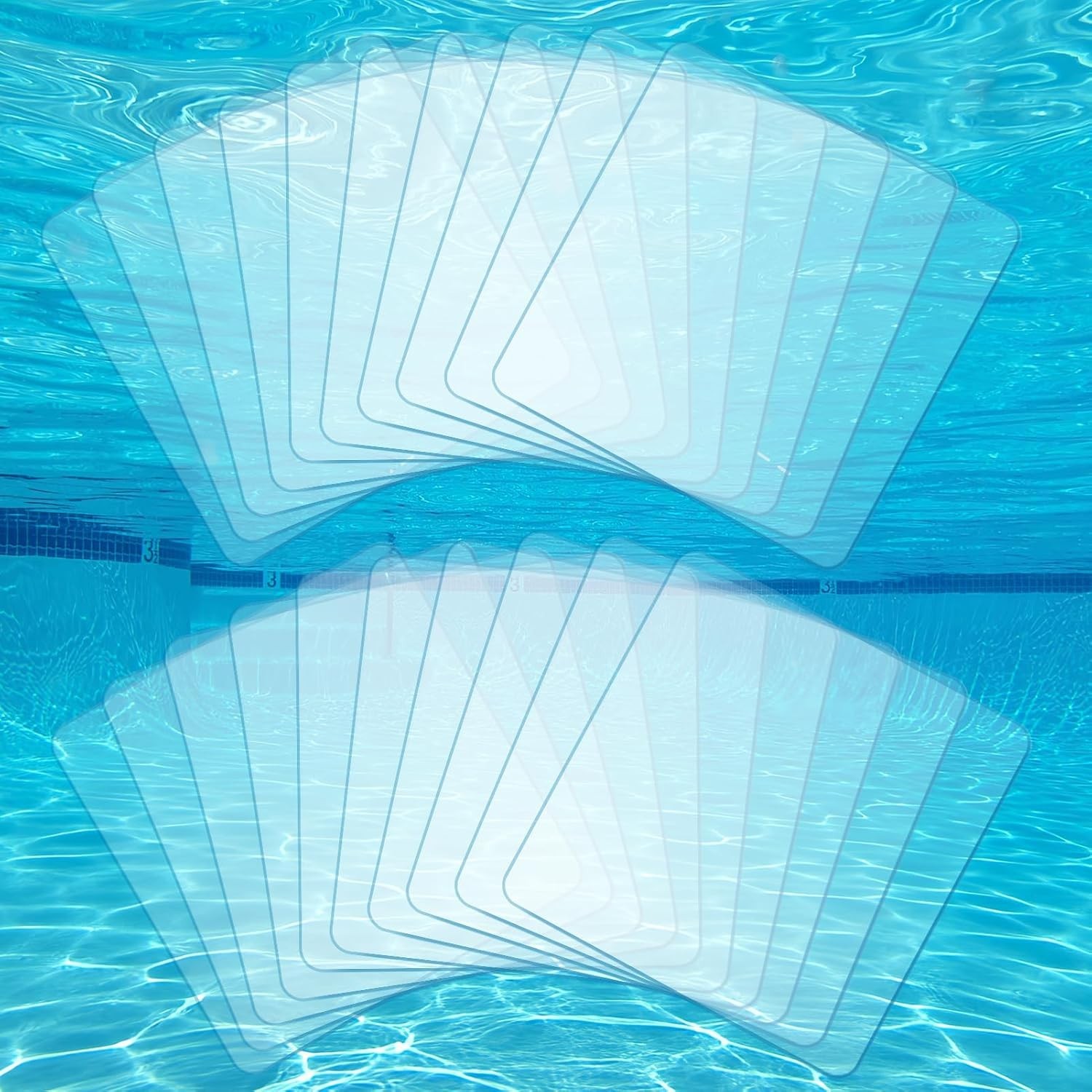 20pcs Self-Adhesive Underwater Pool Liner Repair Patch – 4in x 4×4 in, Clear
