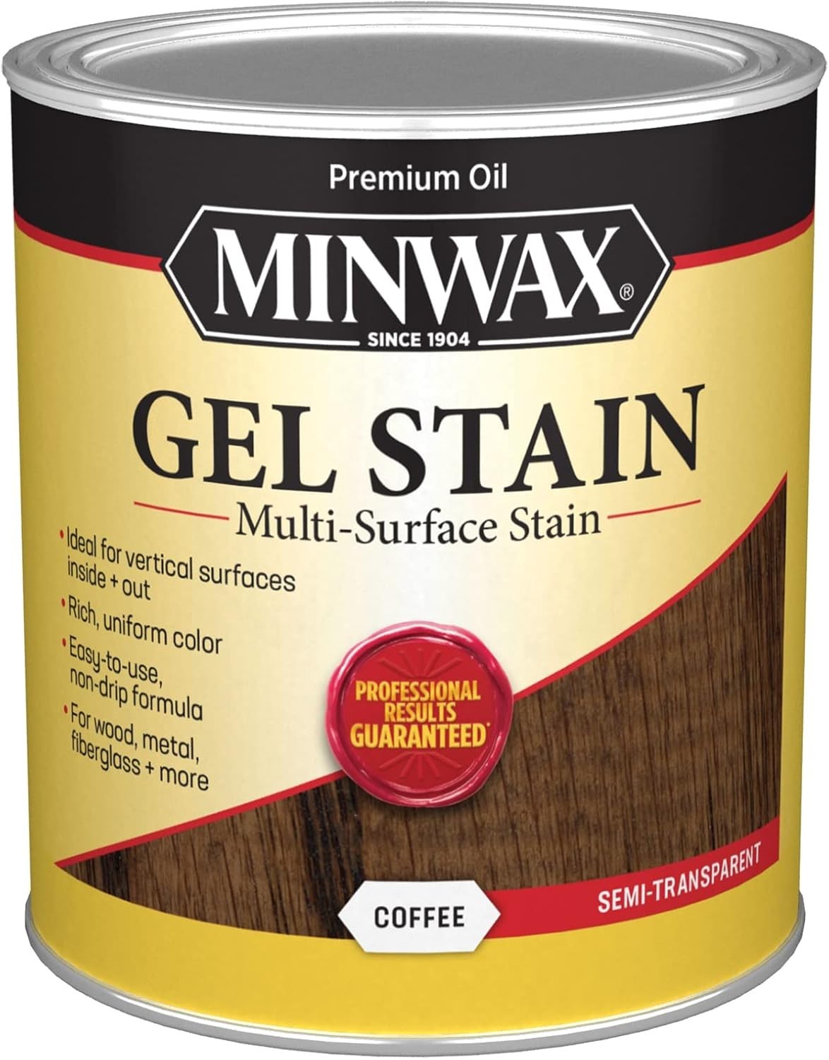 Gel Stain for Interior Wood Surfaces, Quart, Coffee