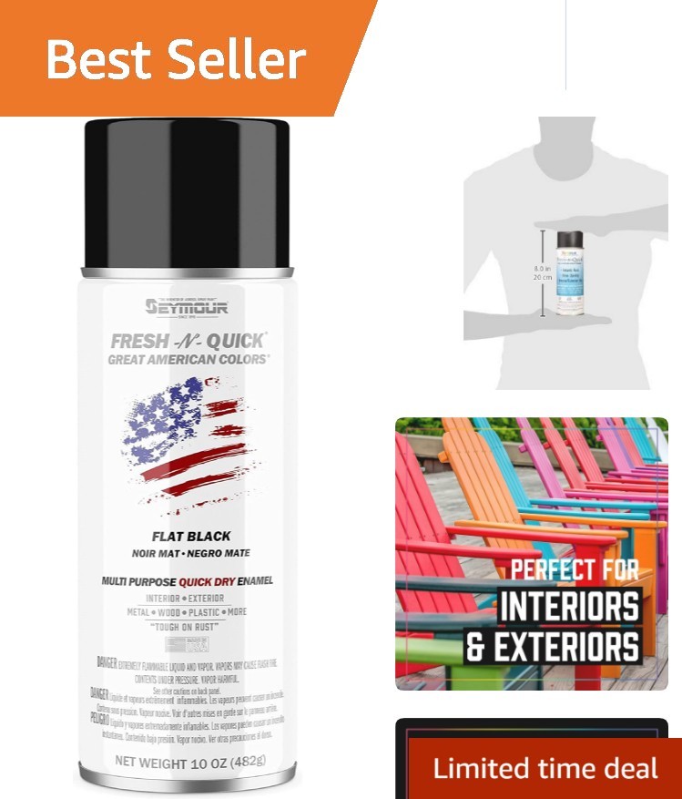 Multi-Purpose Flat Black Spray Paint – Fast-Drying, Waterproof, and UV Resistant