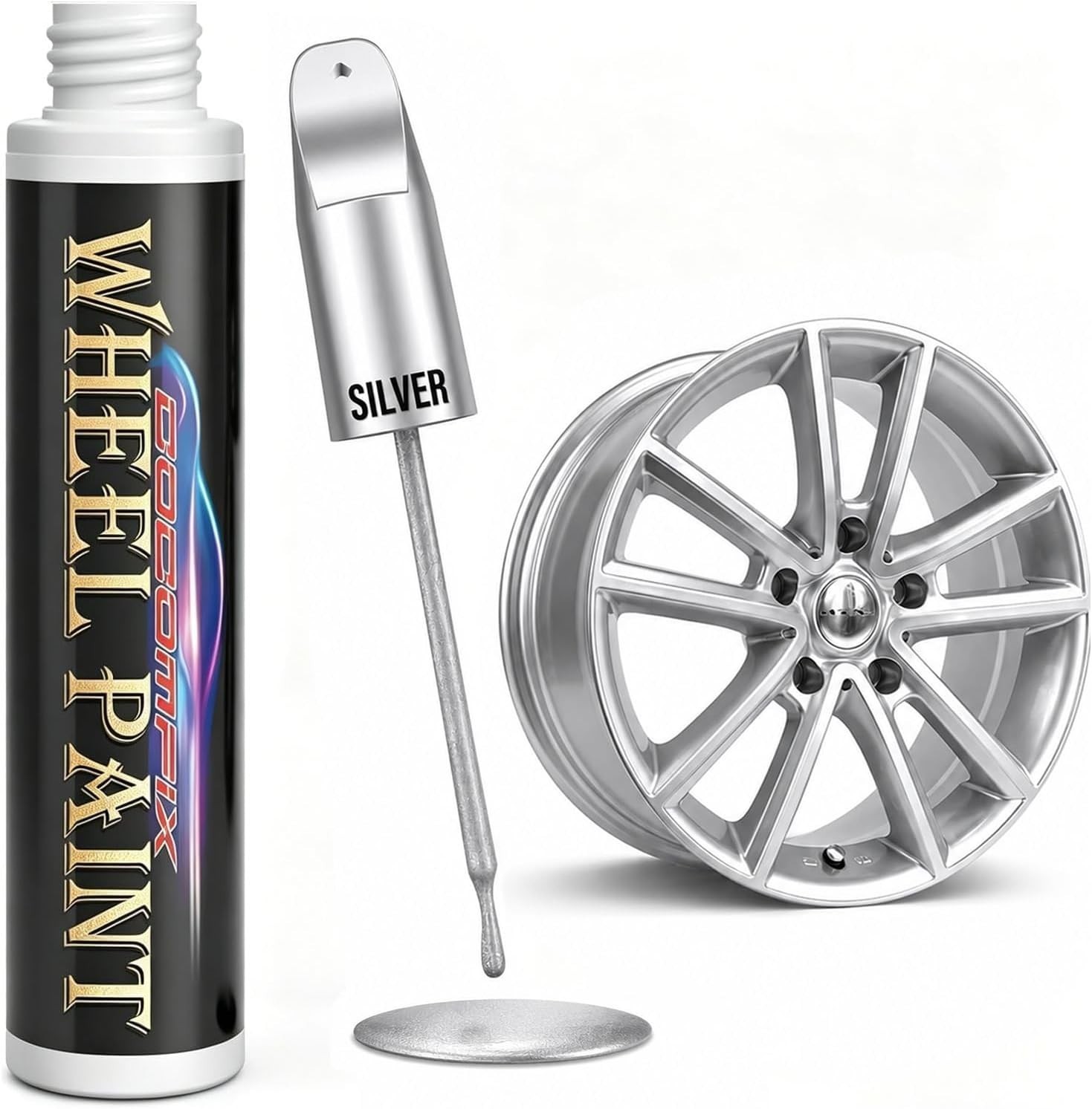 Restore Your Wheels with Glossy Silver Touch Up Paint – Easy Application 1 Fl Oz