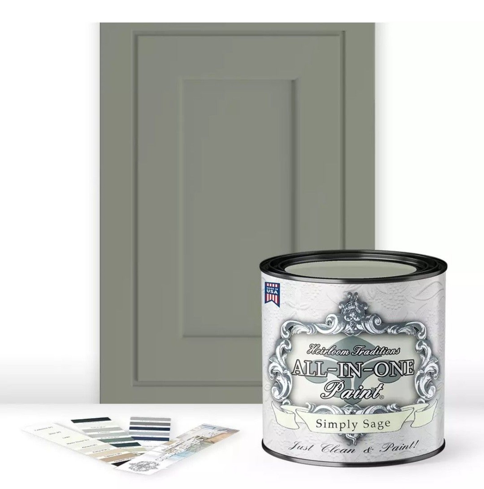 ALL-IN-ONE Paint – Simply Sage, 32 Fl Oz – includes color card
