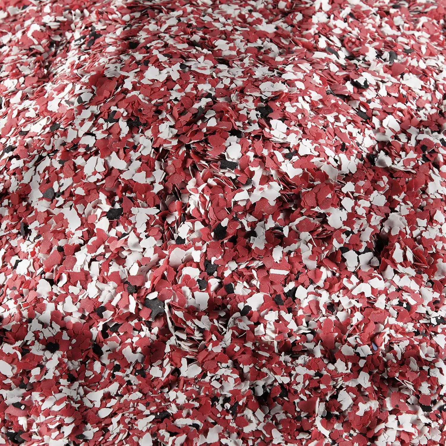 2.4 KG/5.3 LB Epoxy Floor Decorative Flakes – Red Black White Blend 5‑8 Mm Paint