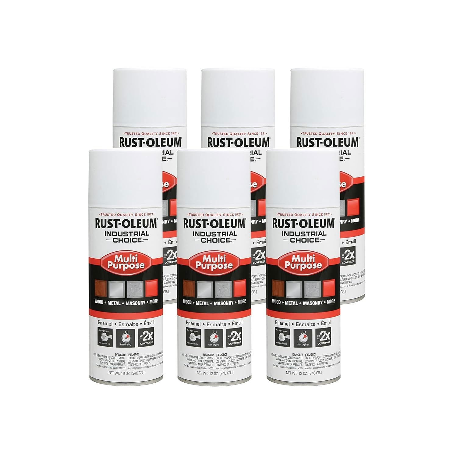 Rust-Oleum 1690830-6PK Industrial Choice 1600 System Multi-Purpose Spray Pain…