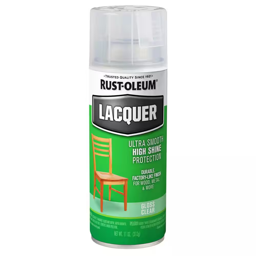 Rust-Oleum 1906830 Specialty Gloss Clear Lacquer Spray Paint 11 oz. (Pack of 6)