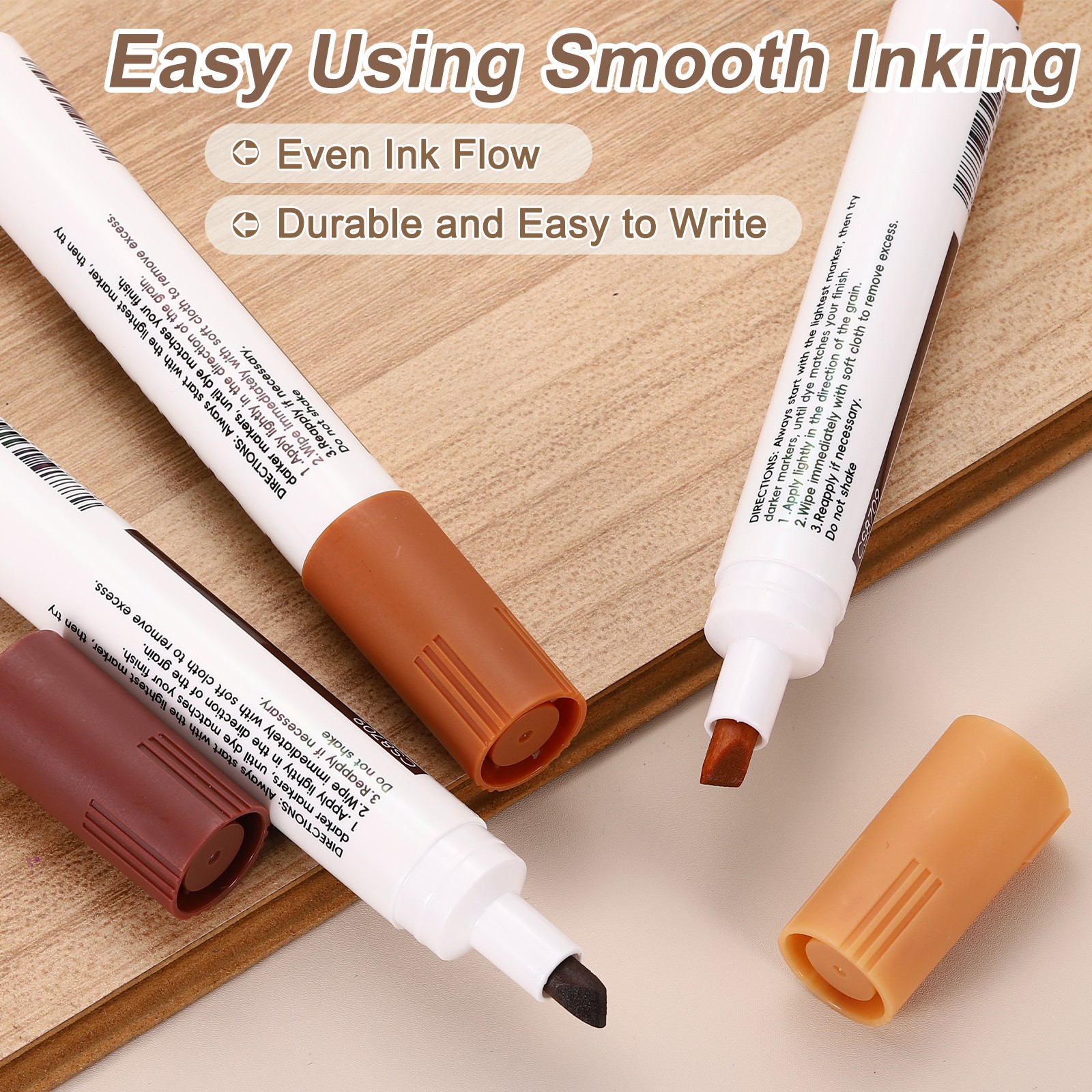 Furniture Markers Touch Up, 3pcs Furniture Repair Kit, Black/White/Gray