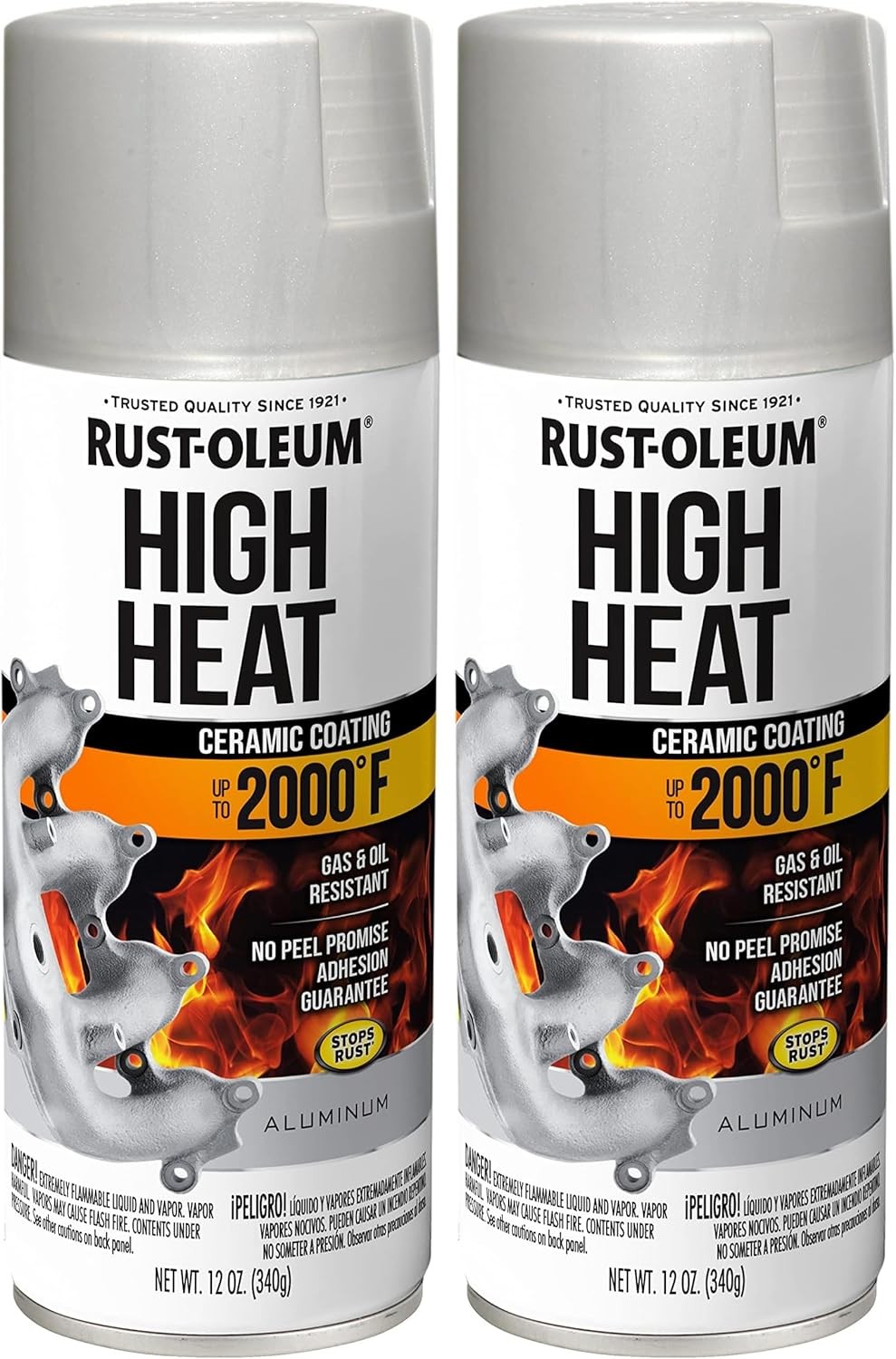 Rust-Oleum 248904 Automotive High Heat Spray Paint, 12 Ounce (Pack of 2), Flat