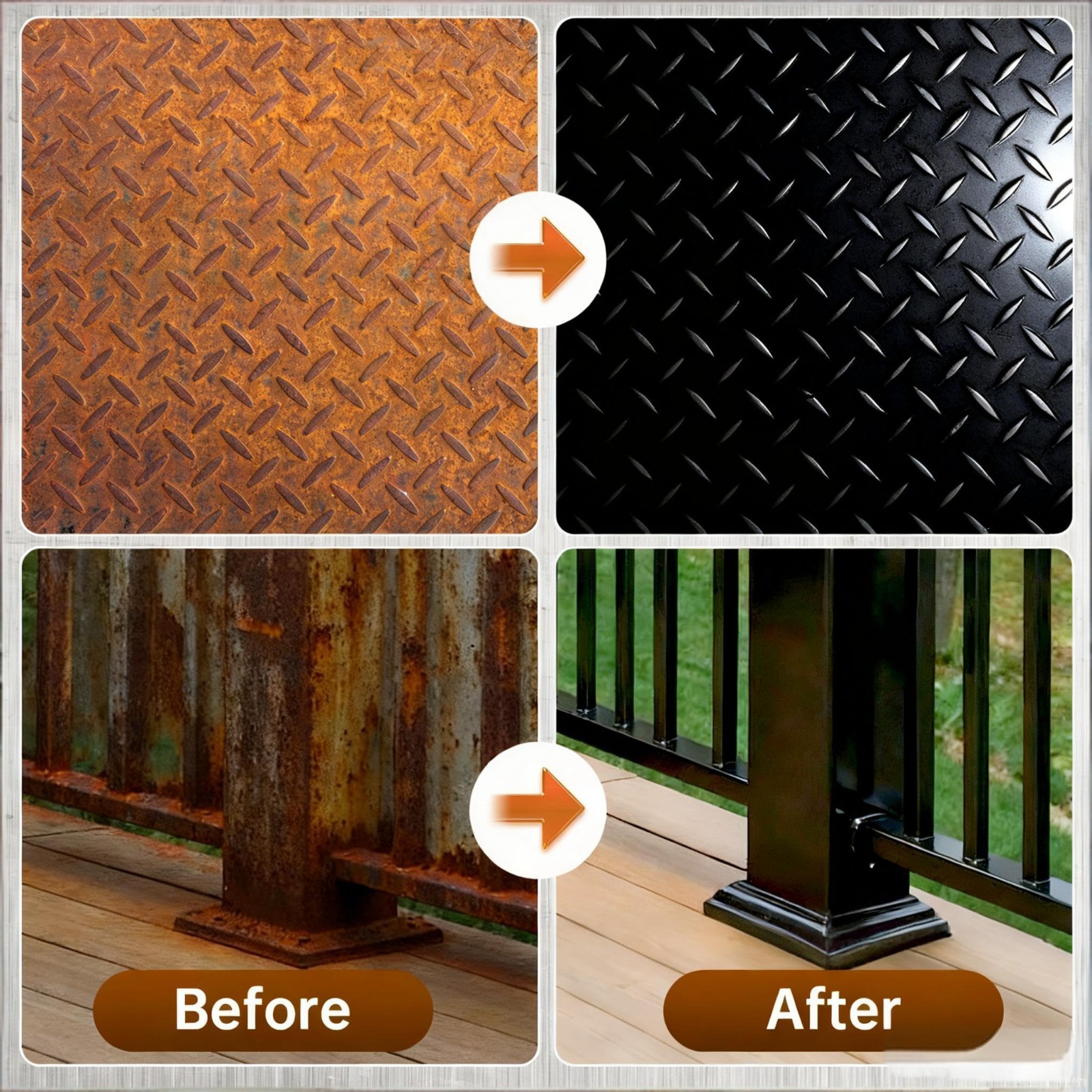 2-in-1 Rust Converter & Metal Primer – Black Rust Remover Paint, 35oz, UV Stable