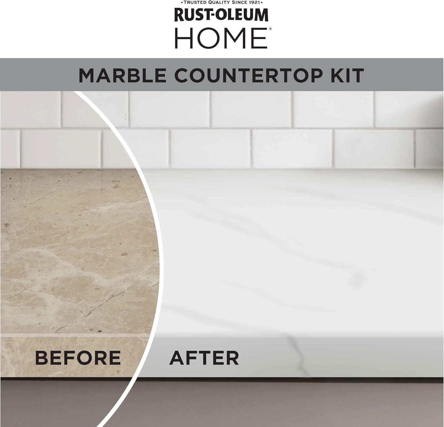 Rust-Oleum HOME Countertop Coating Kit, Marble with Satin Top Coat – 384964
