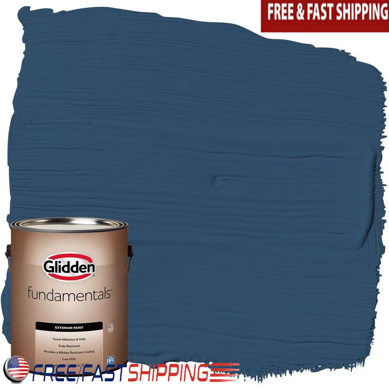 Fundamentals Exterior Liquid Paint Blueberry Pie/Blue Flat 1 Gal Fade resistant