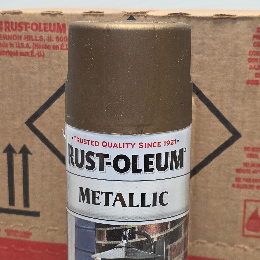 Case Of 6, Rust-Oleum Metallic Spray Paint, Antique Brass, Metallic, 11 Oz