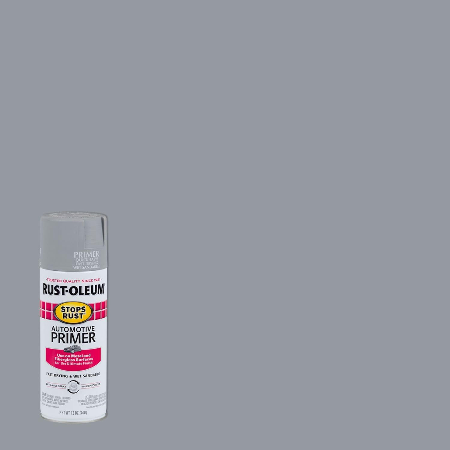 Rust-Oleum Stops Rust Automotive Primer Spray, Flat Light Gray | Rust Resistant,