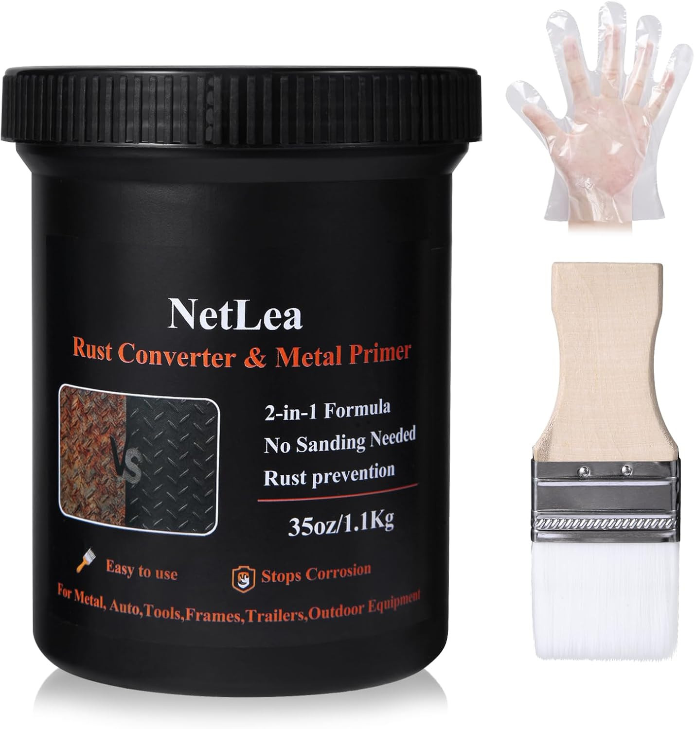 2-In-1 Rust Converter & Metal Primer 35 Oz Direct-To-Rust Paint, Rust Reformer &