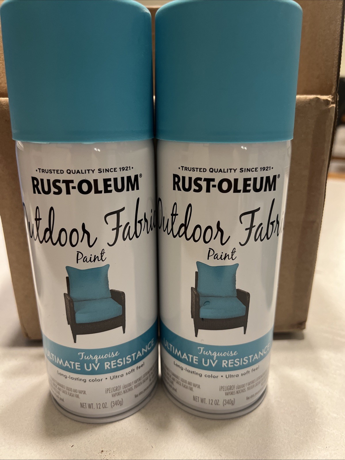 Rust Oleum Specialty Outdoor Fabric Spray Paint Turquoise 12 oz Lot of 2 Aerosol
