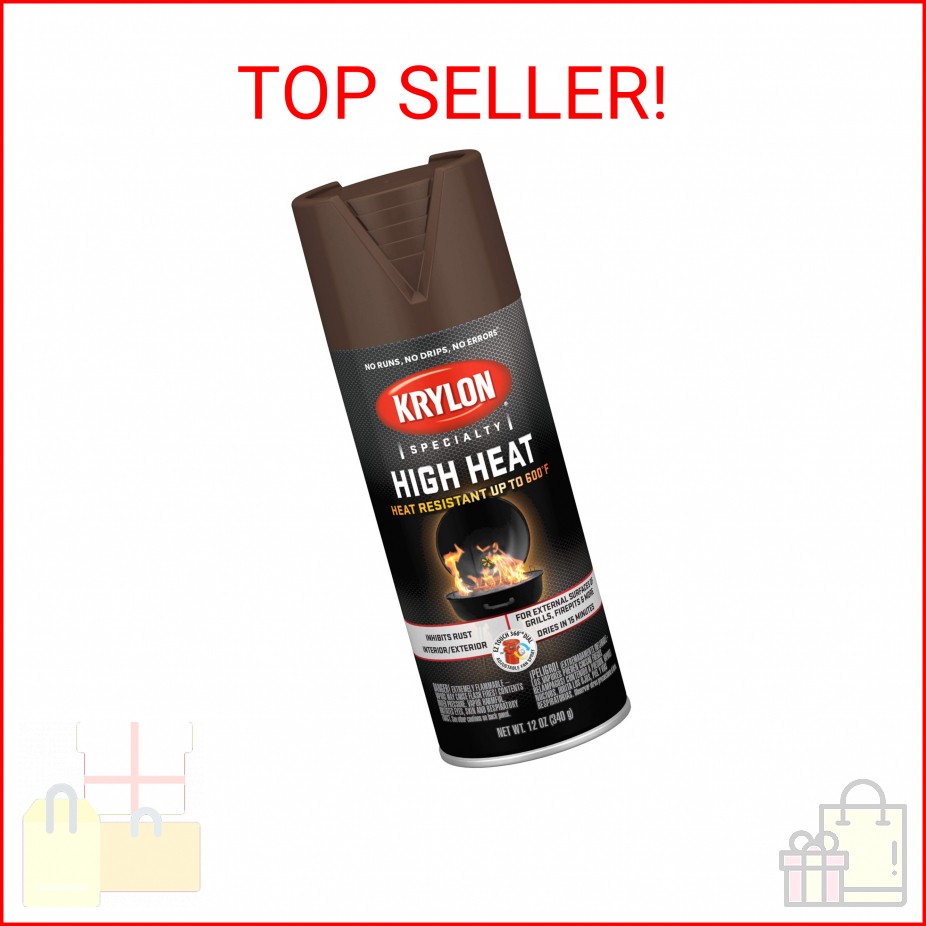 Krylon High Heat, Flat, Brown, 12 oz