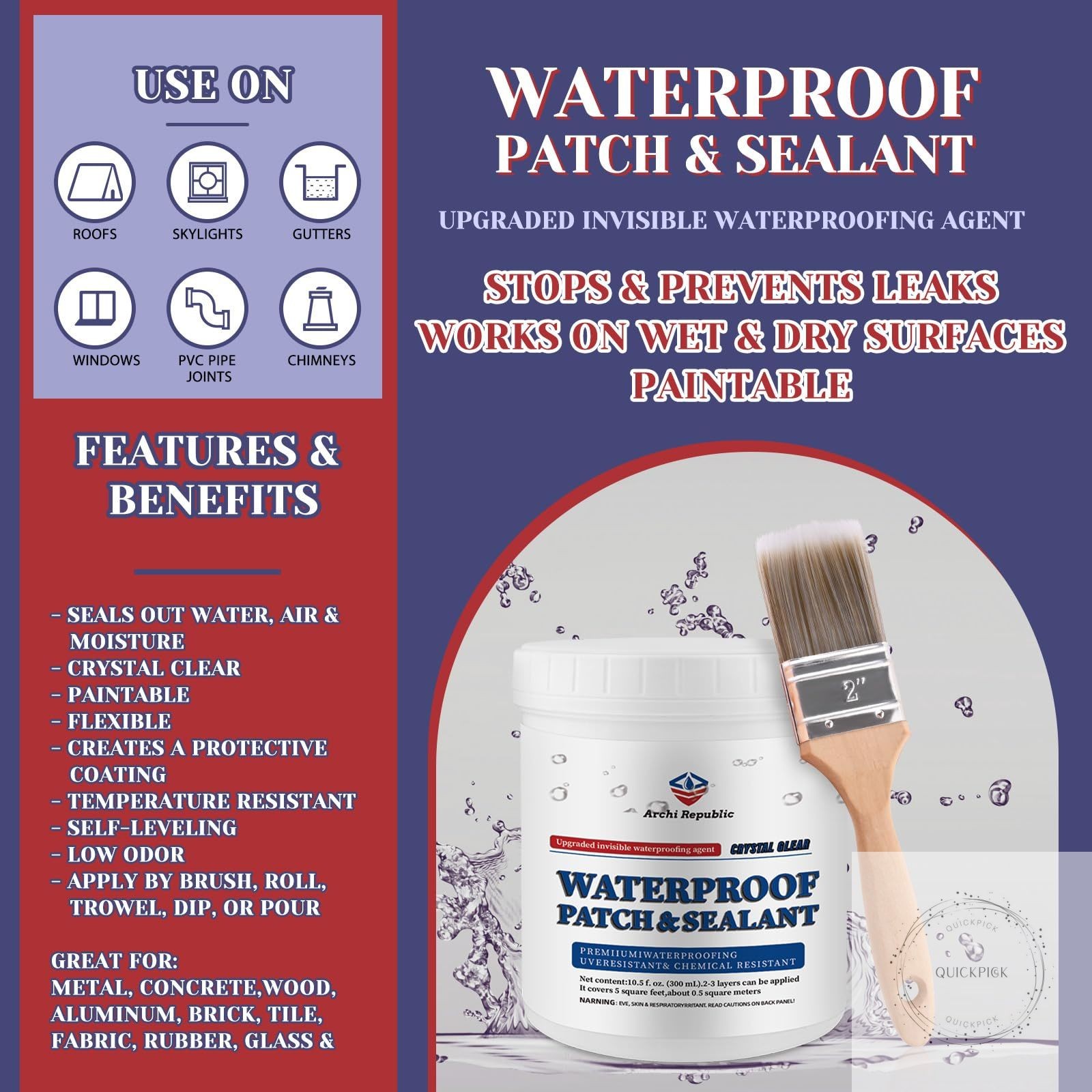 Upgraded Invisible Waterproof Agent Clear as Crystal, Transparent Waterproof Pai