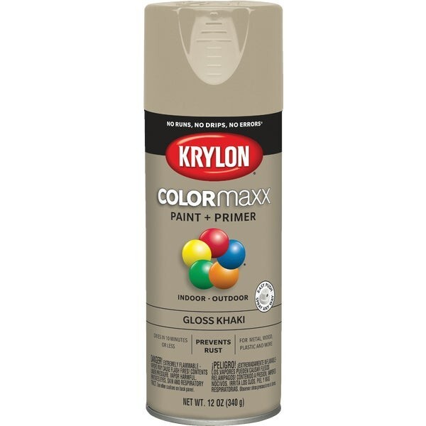12-Krylon ColorMaxx 12 Oz. Gloss Spray Paint, Khaki Model: K05526007