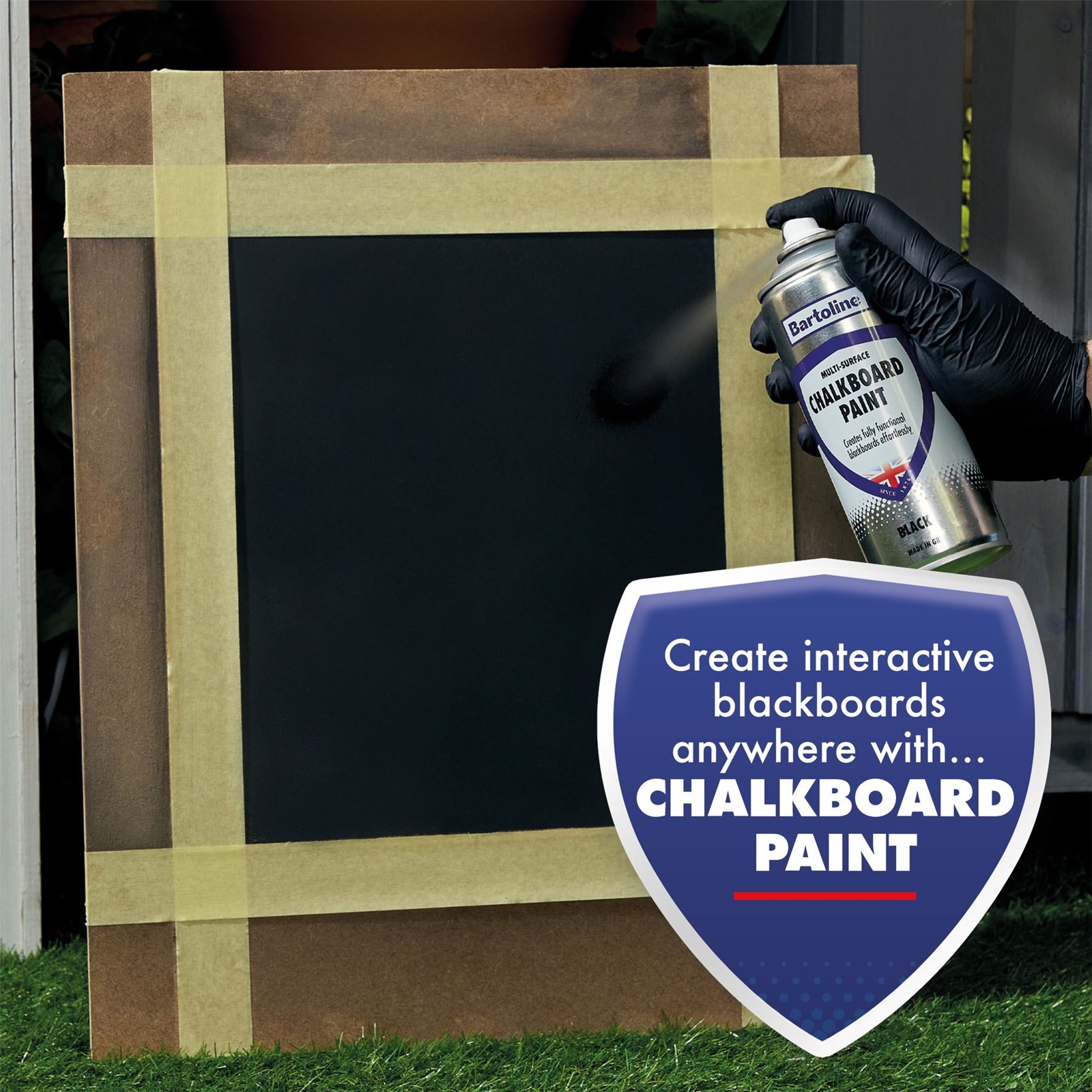 3x Bartoline Chalkboard Paint Black All Surface Doors Walls Furniture 13.53oz
