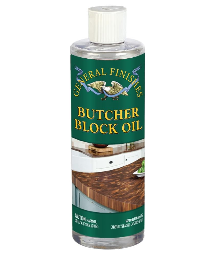 General Finishes Butcher Block Oil, 1 Pint 1 Count (Pack of 1), Clear