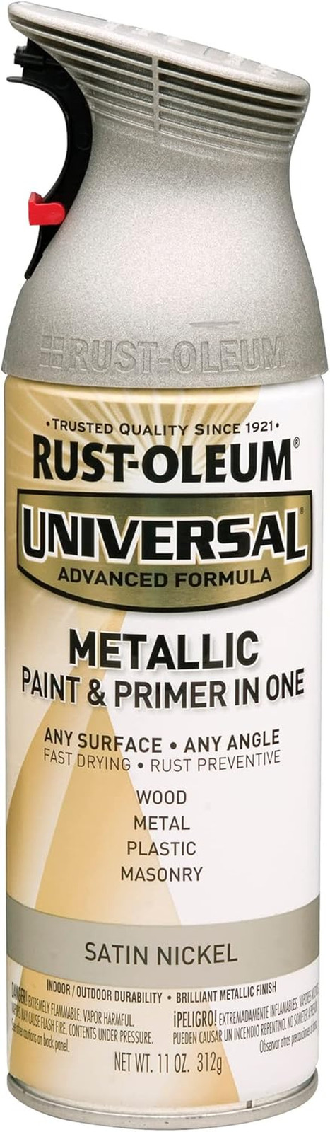 249130 Universal All Surface Metallic Spray Paint, 11 Oz, Satin Nickel
