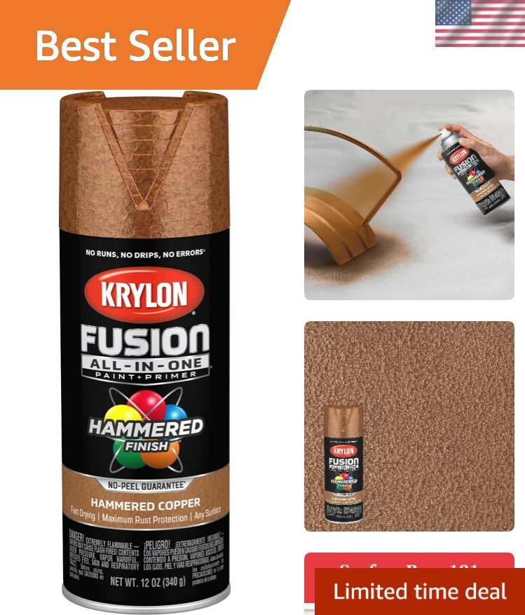 12 oz Fast-Drying Hammered Copper Spray Paint – Rust Protection for All Surfaces