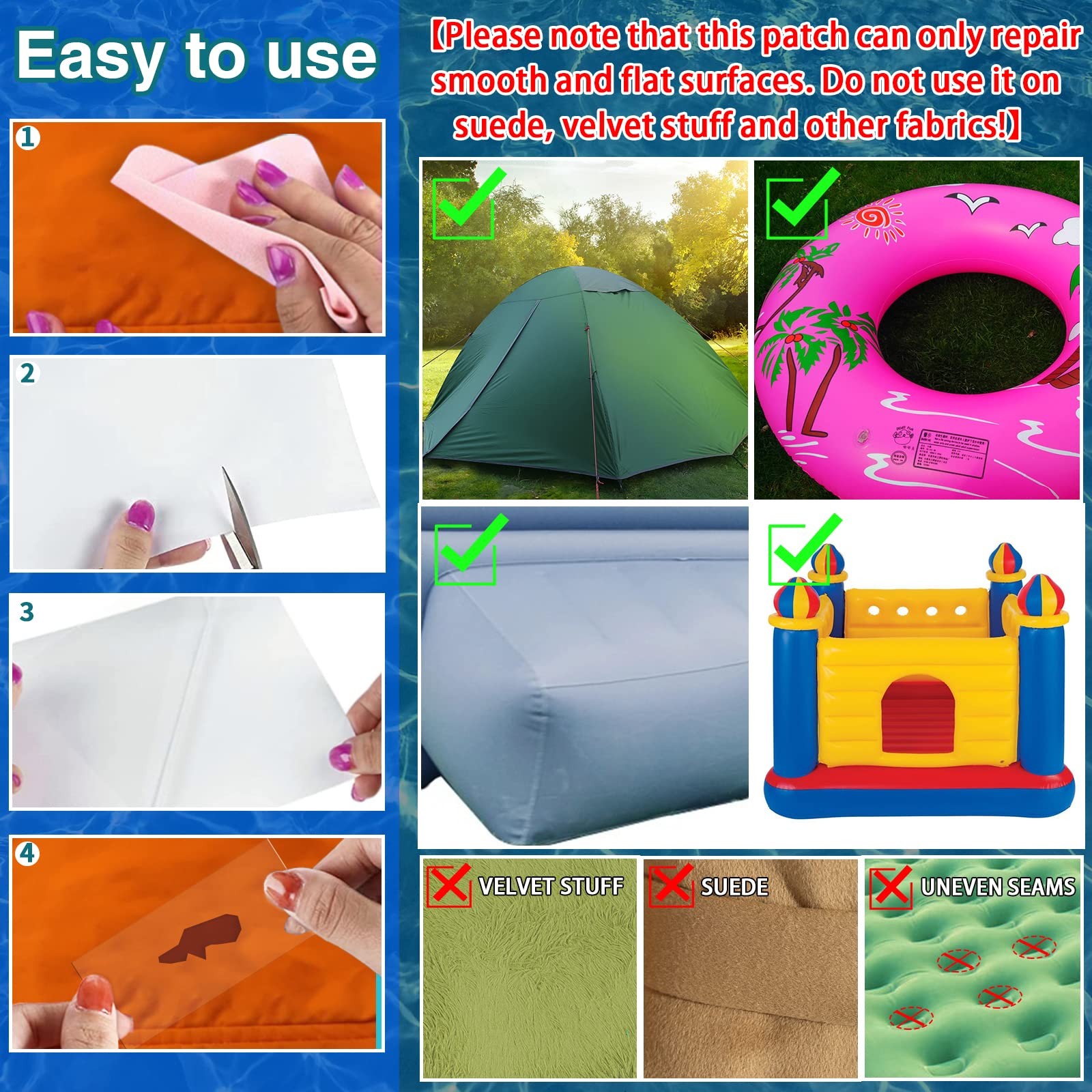 7ft Inflatable Repair Patch Kit for Bounce House, 3.15 in x 7 ft Roll, Clear