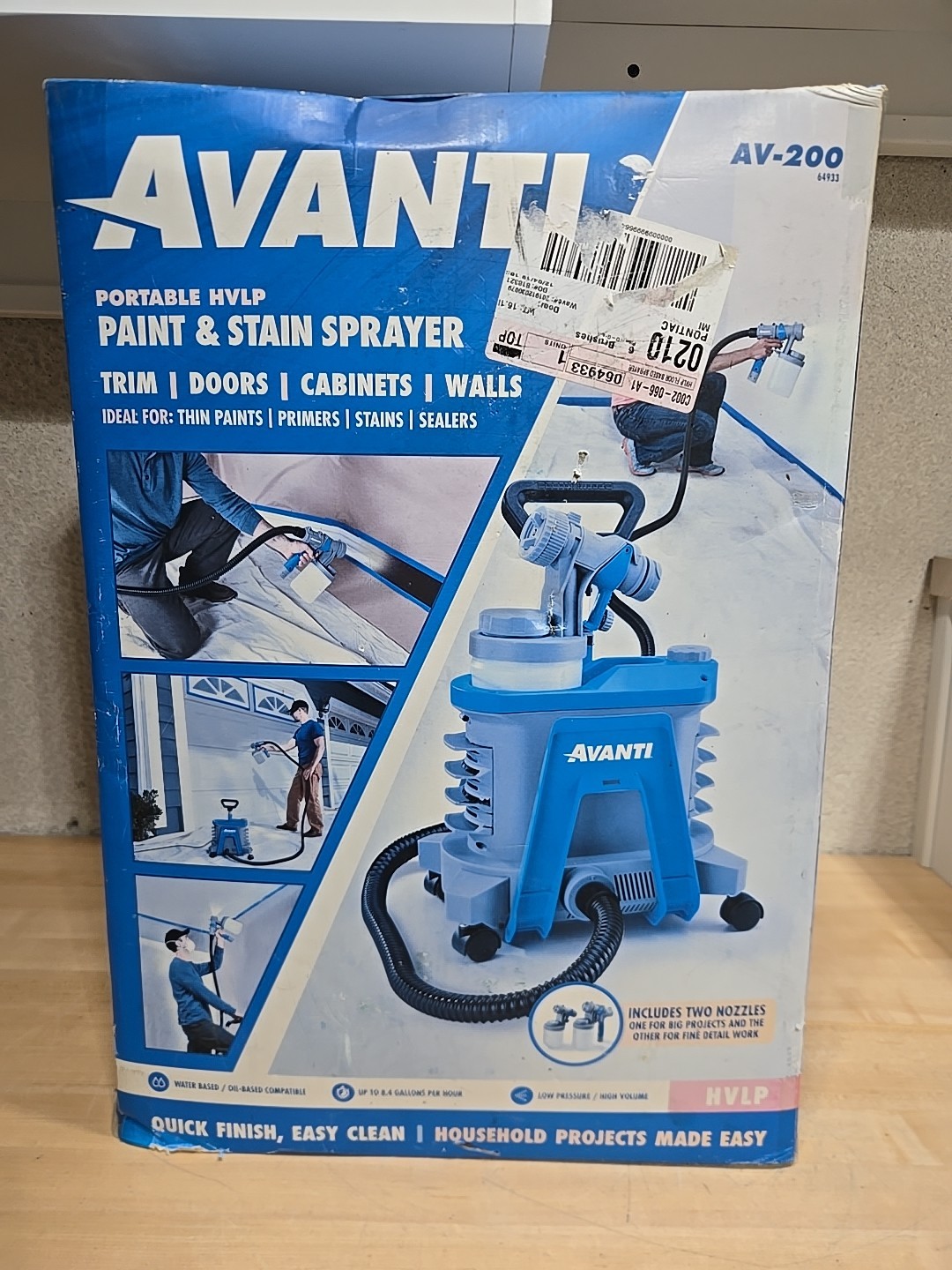 Avanti Portable 2 Stage HVLP Paint / Stain Sprayer 2 Paint Guns Included NEW