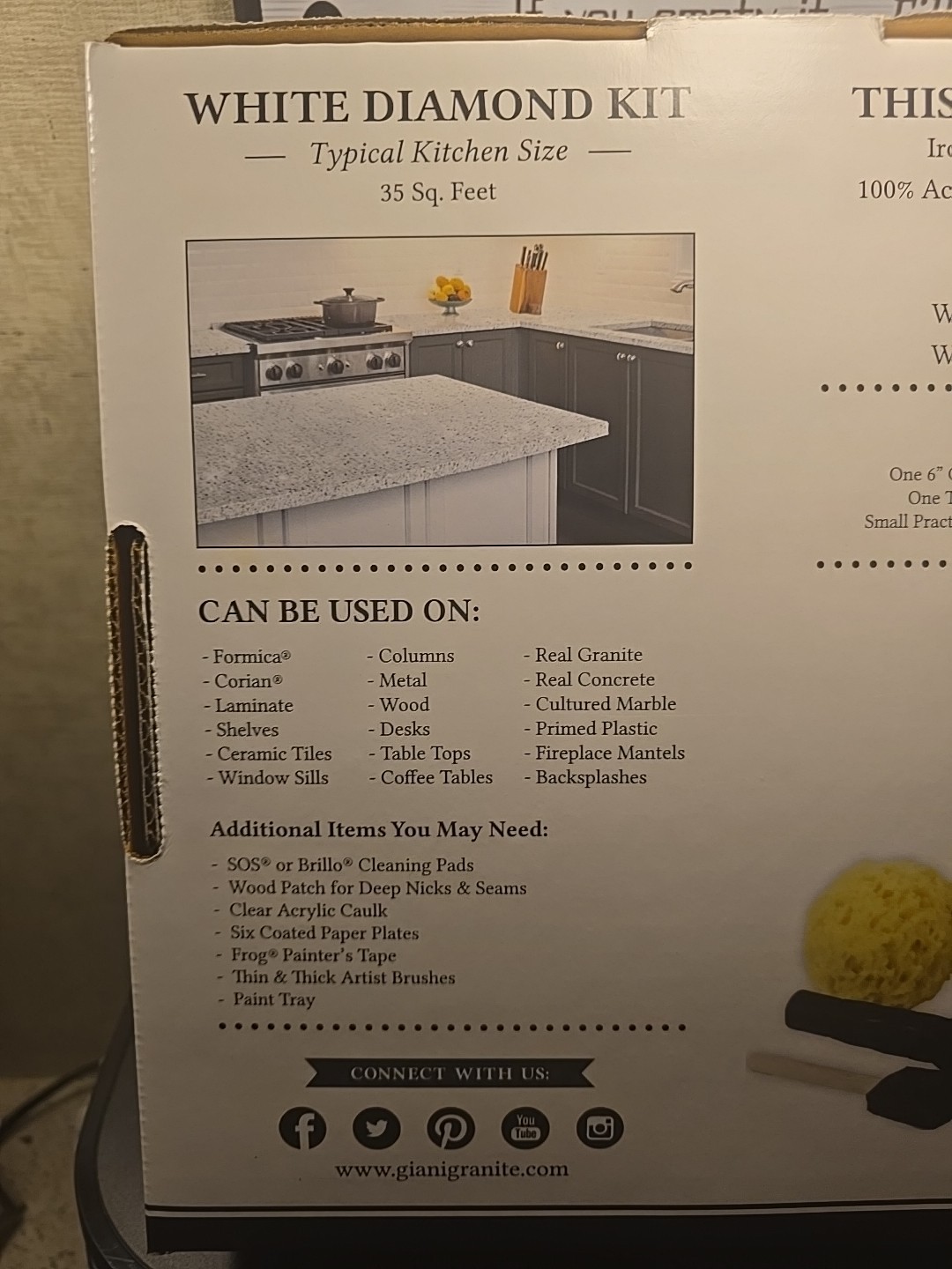 2 Boxes Giani Granite Countertop Paint Kit 2.0- White Diamond READ DESCRIPTION