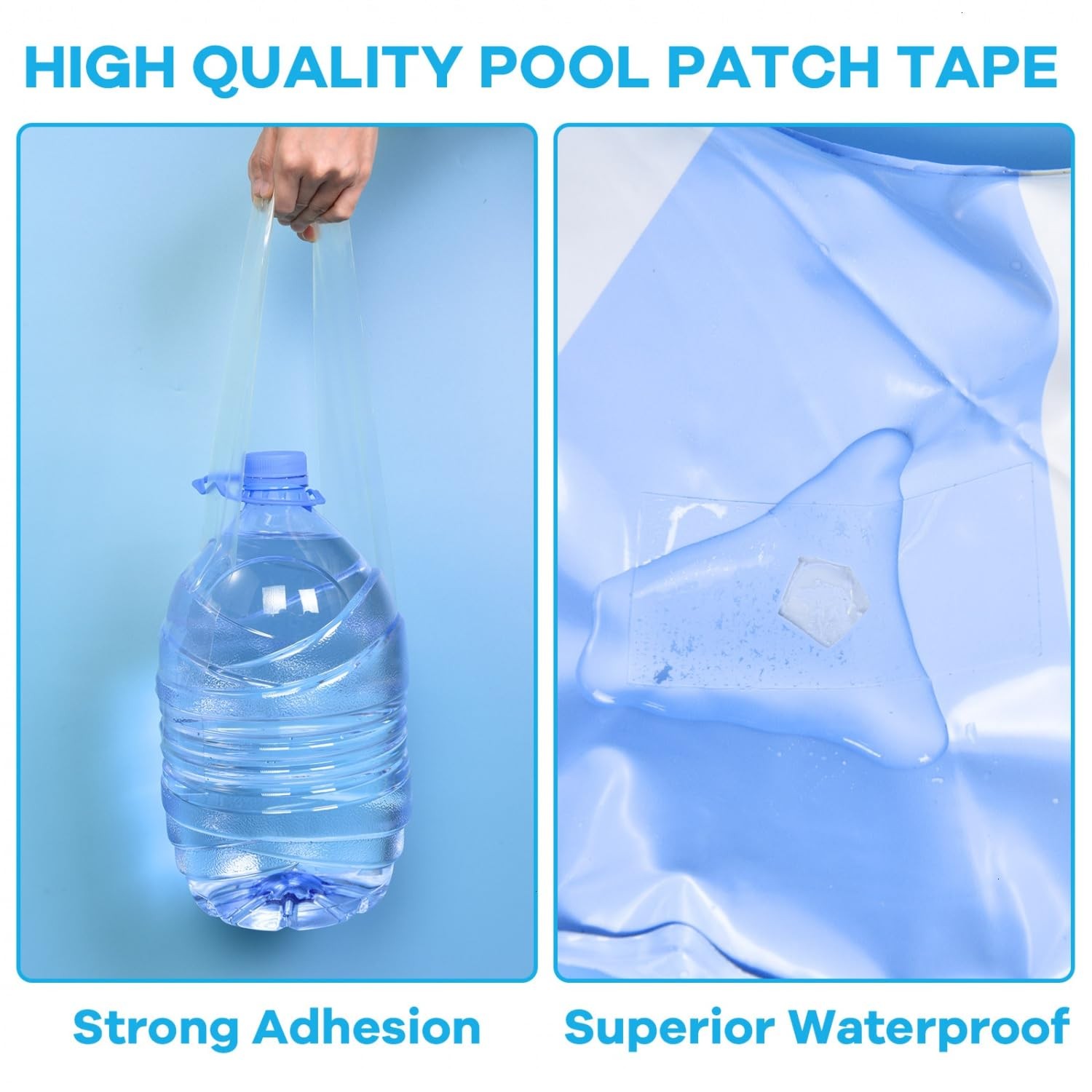 Inflatable Pool Patch Repair Kit, 3.15 in X 7.2 Ft Air Mattress Clear