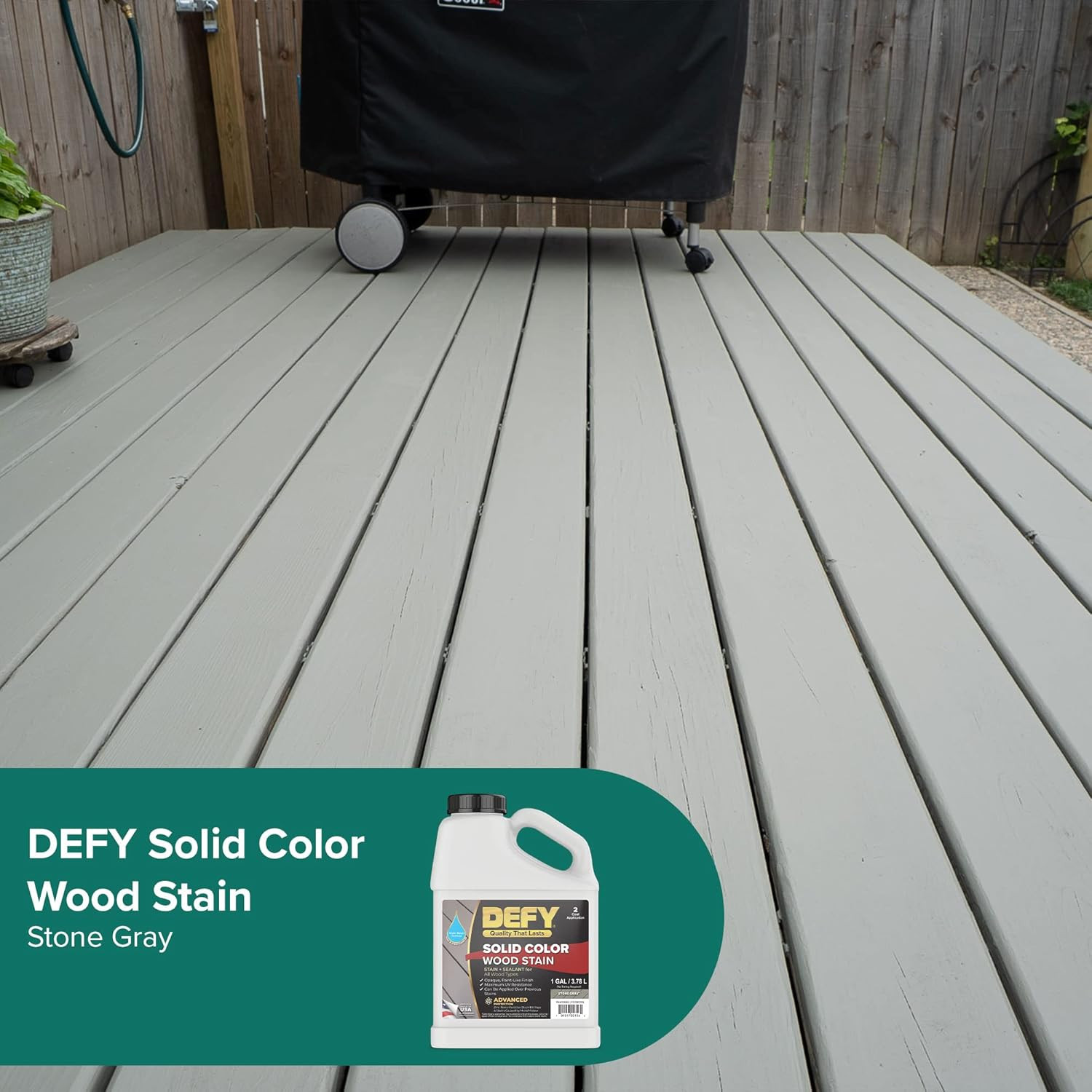 Stone Gray UV Resistant Deck & Fence Stain – 1 Gallon Durable Finish