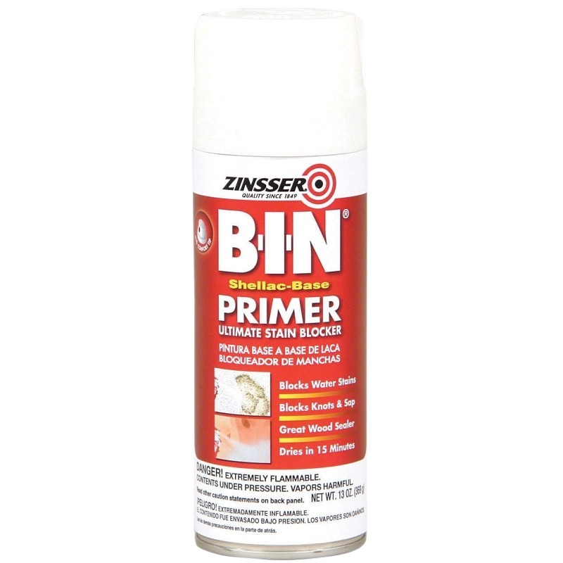 Zinsser 01008 Primer, 10 to 12 sq-ft Coverage Area, White, 13 oz